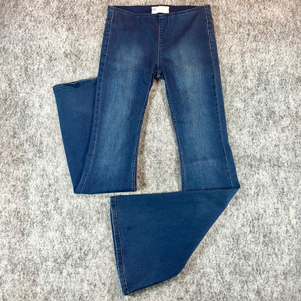 Free People Penny Pull-On Flare Jeans Womens 26 Blue High Rise Bell Bottoms 70s